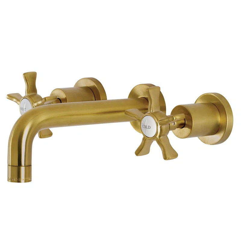 Kingston Brass Hamilton Two-Handle 3-Hole Wall Mount Bathroom Faucet