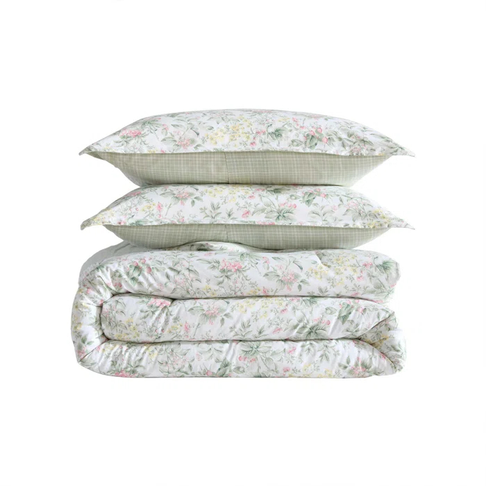Laura Ashley Laura Ashley Bramble Floral Cotton Reversible Comforter Set