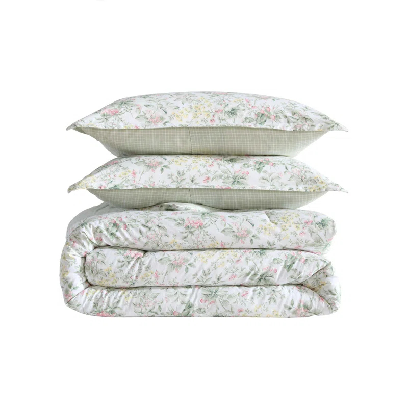 Laura Ashley Laura Ashley Bramble Floral Cotton Reversible Comforter Set