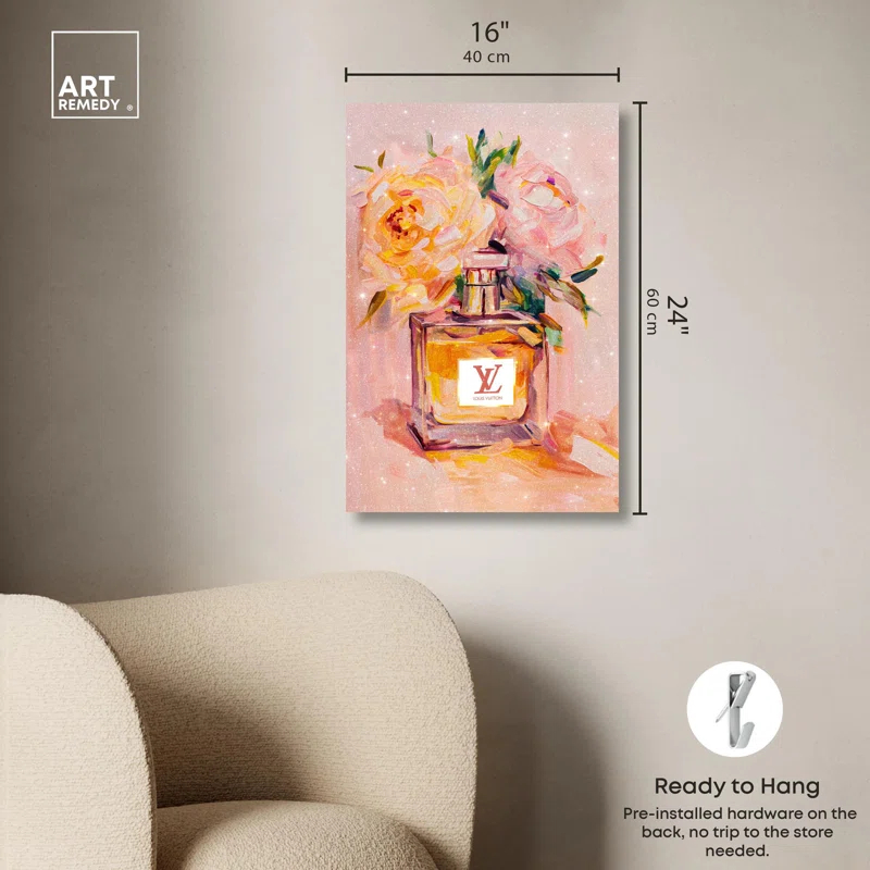 Art Remedy Sunset Floral Perfume Canvas Coquette Trendy Art by Art Remedy