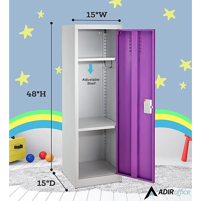 AdirOffice AdirOffice 48" H x 15" W Steel Single Tier Storage Locker with Digital Lock