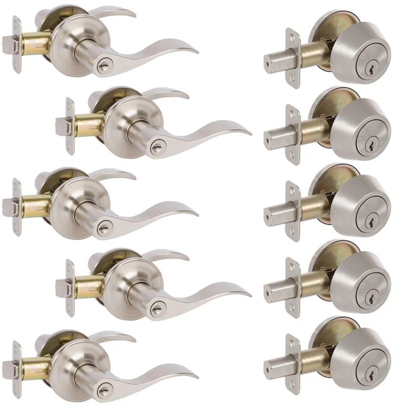 Delaney Hardware Bennett Exterior Lever With Deadbolt Reversible Entry Set