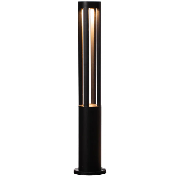 Gardenised Black Integrated LED Metal Bollard Light
