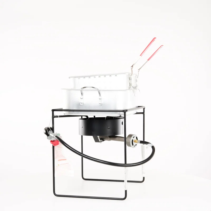 King Kooker 1 Burner Propane Rectangular Fryer Outdoor Cooker Kit with 15 Qt. Fry Pan & Two Baskets