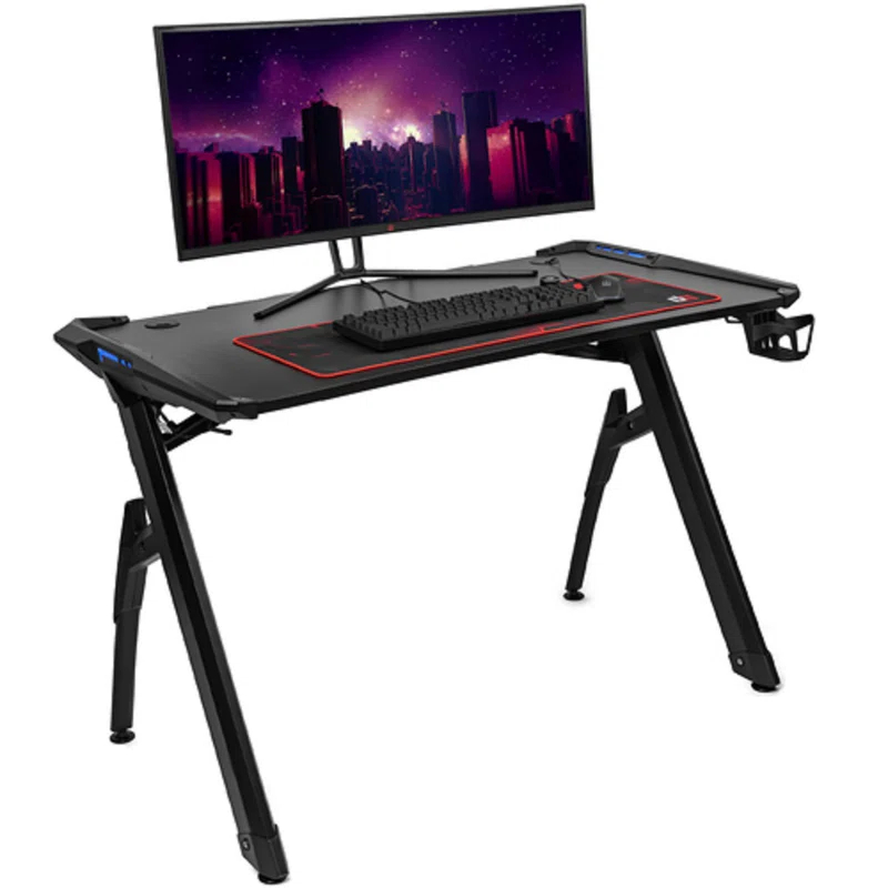 Inbox Zero Déco Gear 47" LED Carbon Fiber Surface Gaming Desk & Reviews | Wayfair