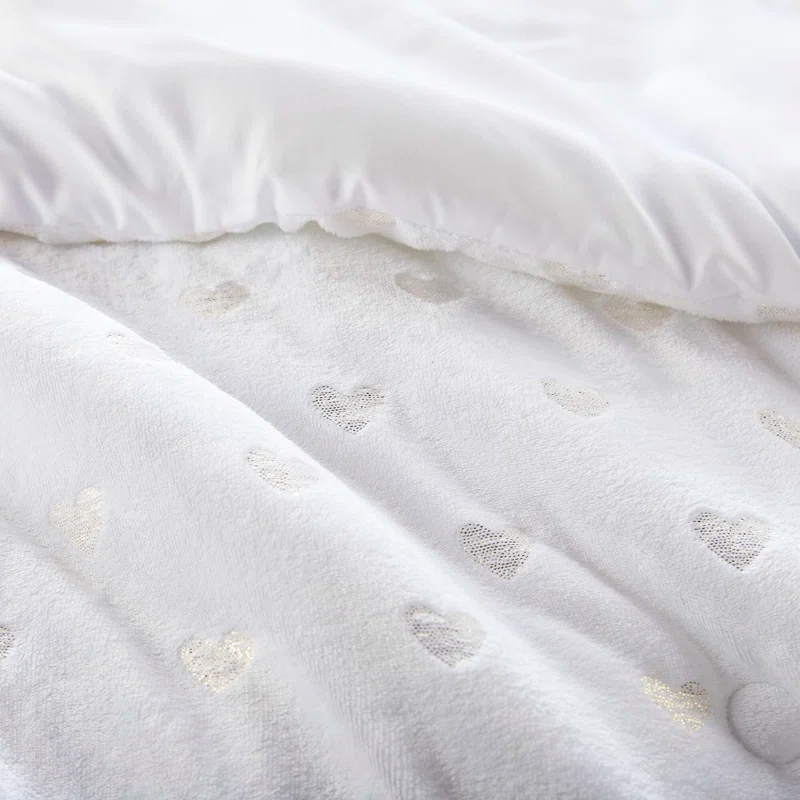 Mi Zone Rosalie Metallic Printed Plush Comforter Set