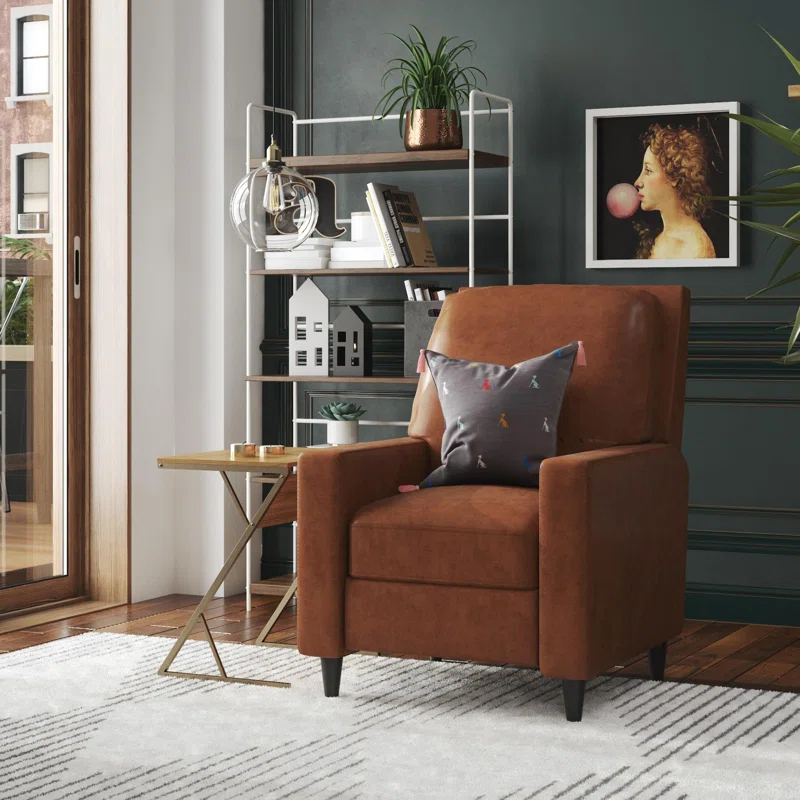 Novogratz Lana 30.5" Wide Faux Leather Pushback Recliner