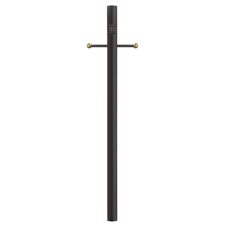 Solus Outdoor Hardwired Direct Burial Lamp Post with Decorative Cross Arm and Convenience Outlet & Reviews | Wayfair