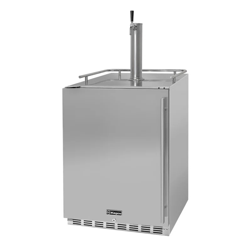 Kegco Kegco 24" Wide Outdoor Single Tap All Stainless Steel Built-In Kegerator with Kit