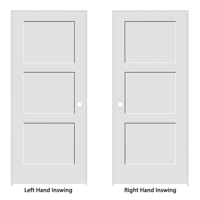 Trimlite Primed 3 Equal Panel Interior Shaker Door Prehung with 7-1/4" Jambs