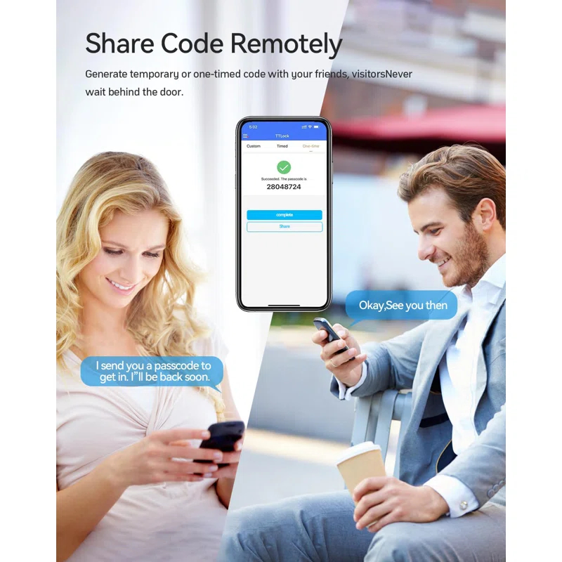 Smart Door Lock Fingerprint, Keyless Entry Door Lock With Handle, APP/IC Cards/Codes/Keys/Fingerprints Biometric Electronic Keyless Entry Lock For Bedroom Home Hotel Office