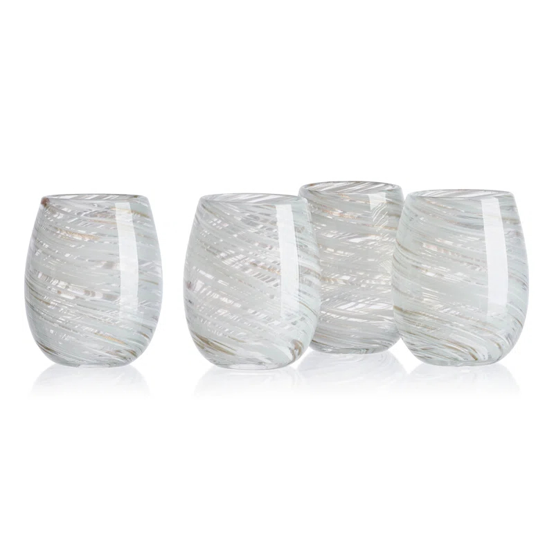 Mikasa Color Swirl 16 oz. Stemless Wine Glasses (Set of 4)