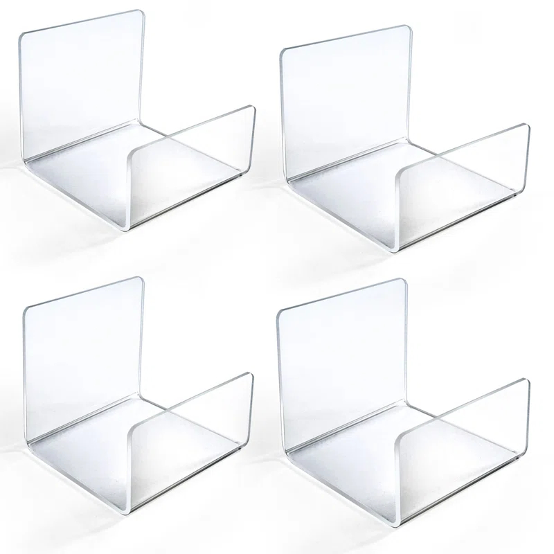 Azar Displays Acrylic Easel Stand U-Shaped with Front Lip for Counter, 4-Pack (Set of 4)