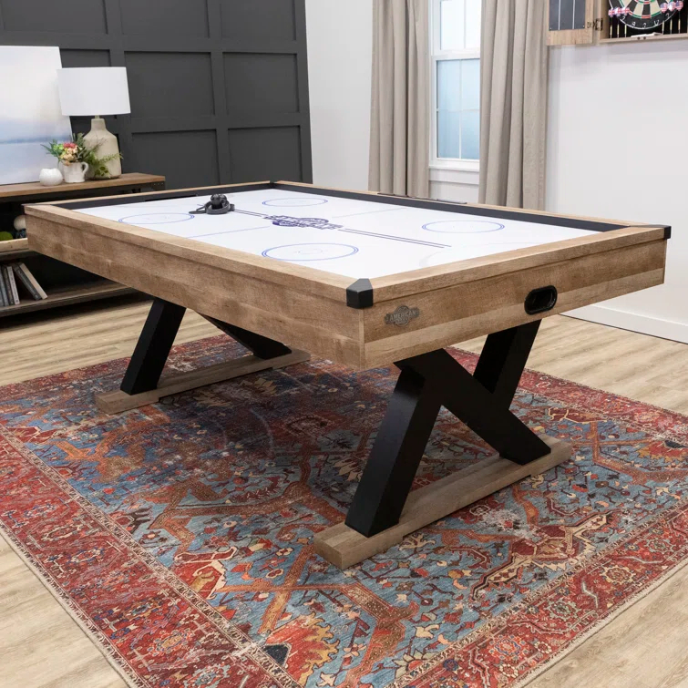 American Legend Kirkwood American Legend 84" Air Hockey Table with Rustic Wood Finish and Digital Scoreboard & Reviews | Wayfair