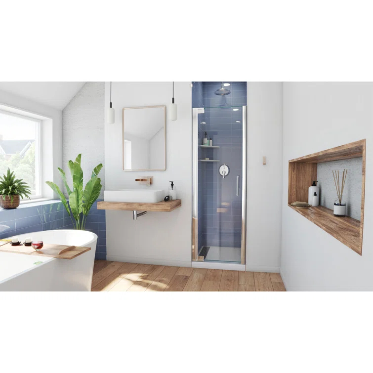 DreamLine Elegance-LS 27" W x 72" H Pivot Frameless Shower Door with ClearMax™ Technology SHDR-4327000-01