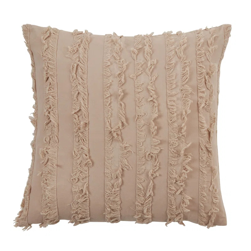 Isla Fringed Cotton Blend Throw Pillow