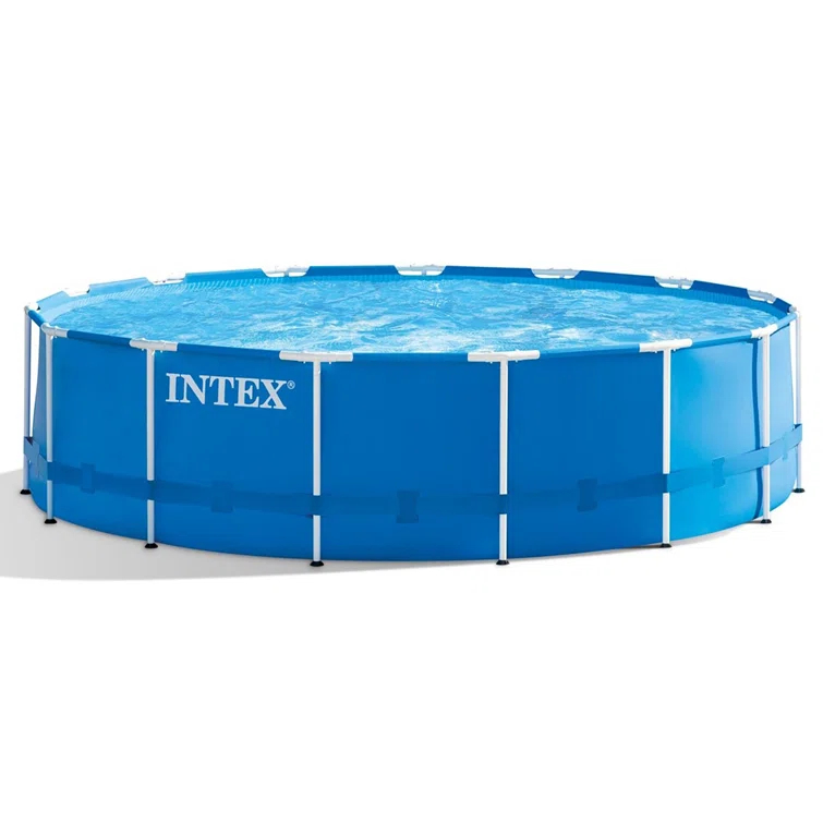 Intex Intex Metal Frame Round Above Ground Swimming Pool w/Pump