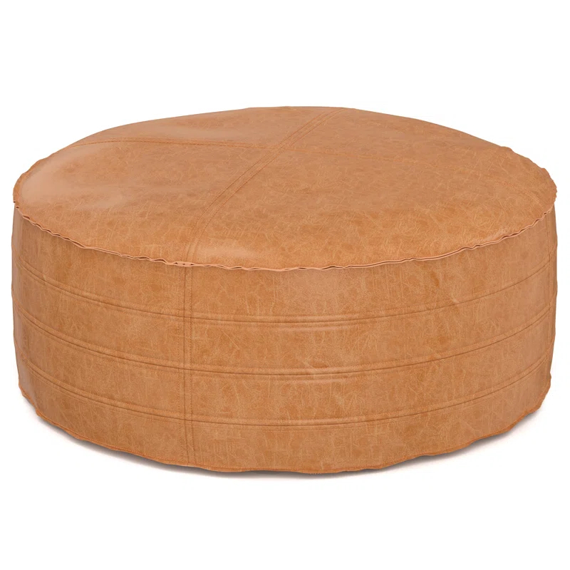Simpli Home Brody Faux Leather Pouf