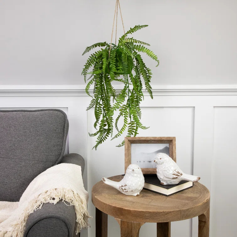 Northlight Seasonal 18'' Faux Fern Plant in Basket | Wayfair