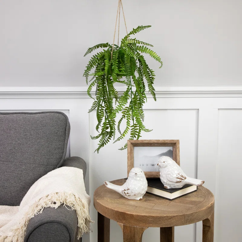 Northlight Seasonal 18'' Faux Fern Plant in Basket | Wayfair