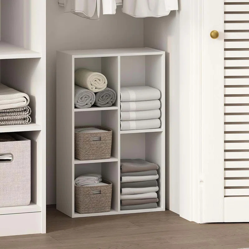 KINOFO 5-Cube Open Shelf Clothing & Closet Storage Organization, White