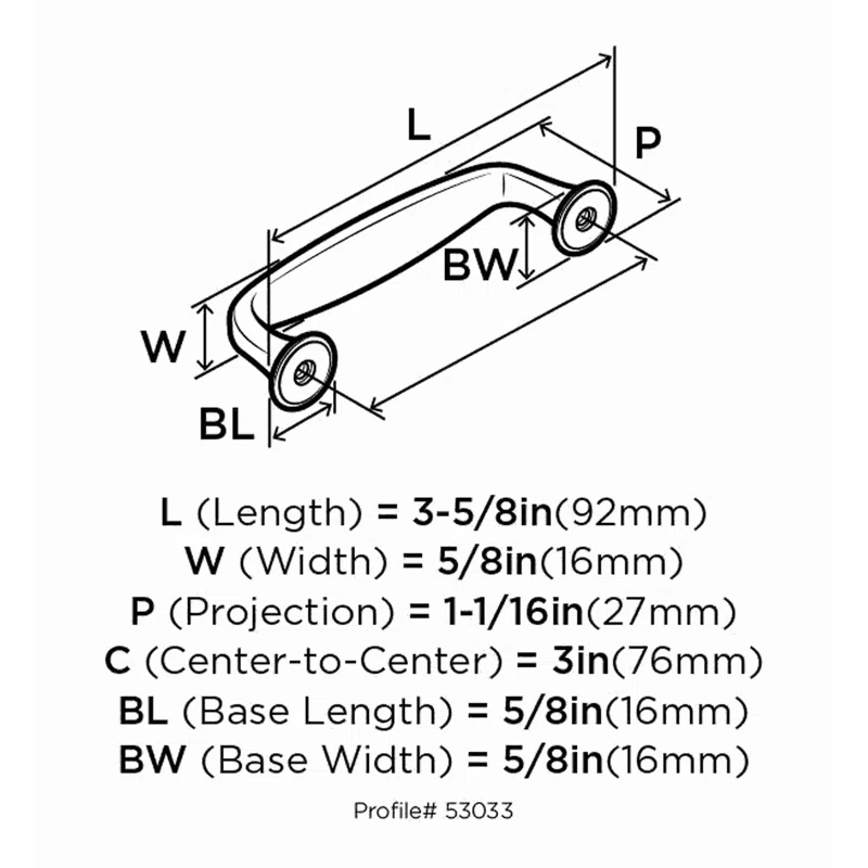 Mulholland 3" Center to Center Bar Pull