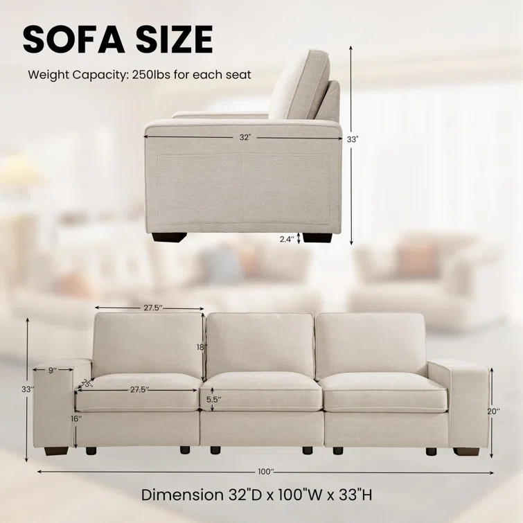 Latitude Run® Upholstered Sofa Modular Sectional With Removable Covers