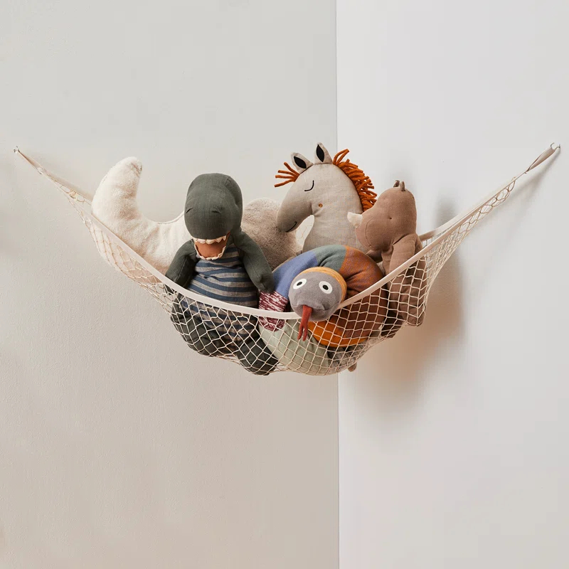 3 Sprouts 3 Sprouts - Toy Hammock for Stuffed Toys with Hooks - Beige