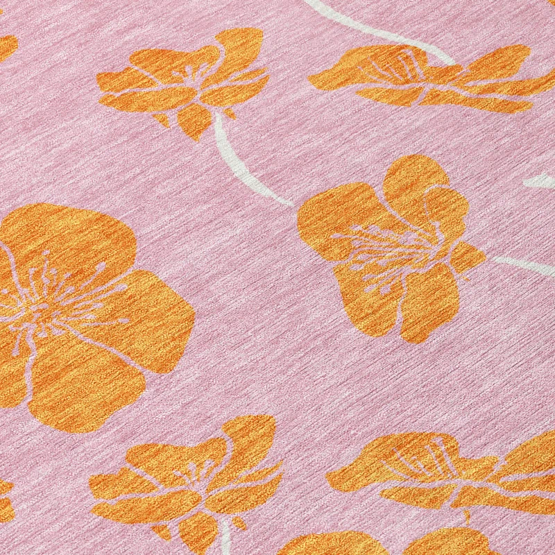 Machine Washable Indoor/Outdoor Chayden ACN1034 Pink Rug