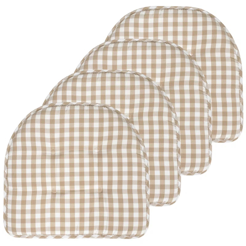 Rosalind Wheeler Buffalo Pattern Non-Slip Indoor Chair Pad Cushion