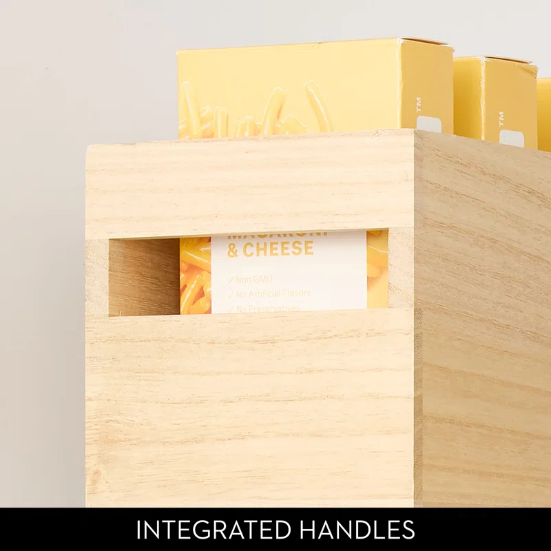 iDesign iDesign Renewable Wood Collection in Paulownia Wood Storage Bin with Handles, 10" x 5" x 6"