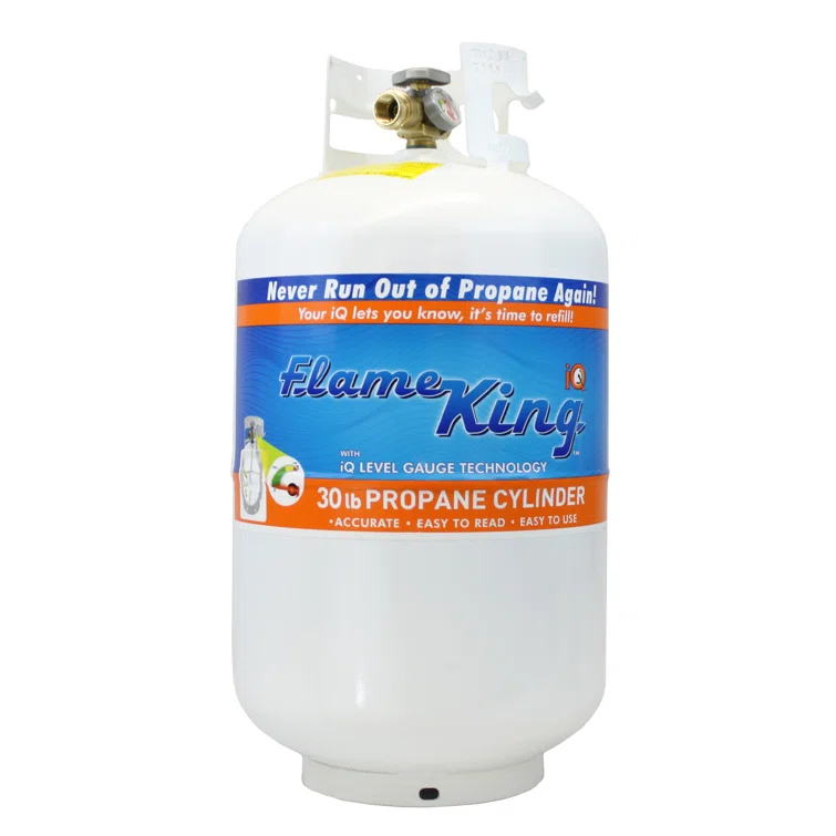 Flame King Flame King 30LB Empty Steel Propane Tank LP Cylinder, OPD Valve & Built-in Gauge for Grills & BBQs