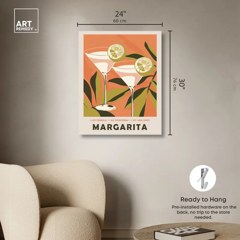 Art Remedy Margarita Poster Retro Summer Drinks Wall Art by Art Remedy