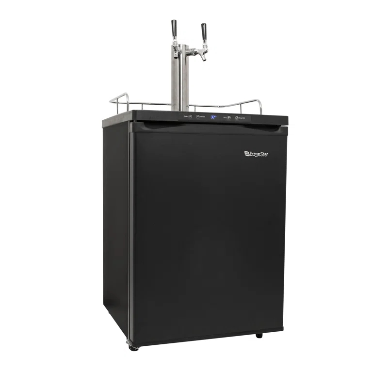 EdgeStar 5.6 Cubic Feet Dual Tap Freestanding Kegerator with Adjustable Temperature