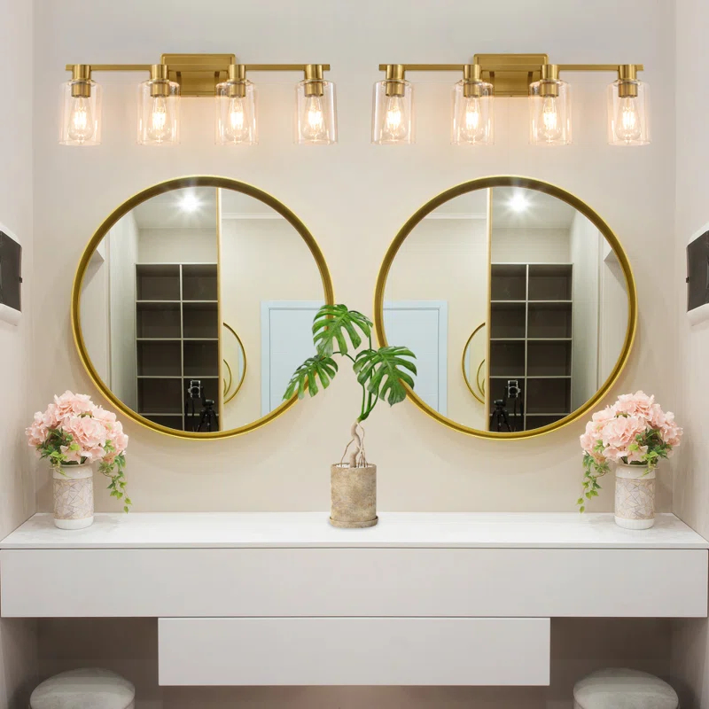 4 - Light Dimmable Vanity Light Mirror Headlights