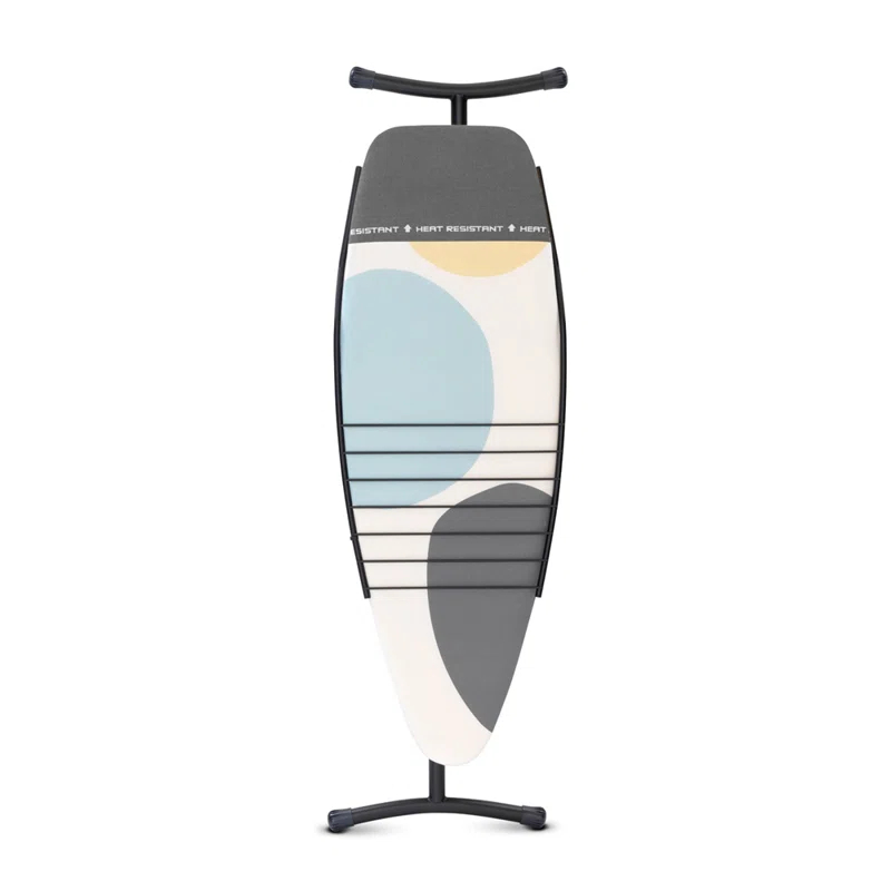 Brabantia Size D XL Ironing Board with Linen Rack and Heat Resistant Parking Zone Spring Bubbles Cover & Reviews | Wayfair