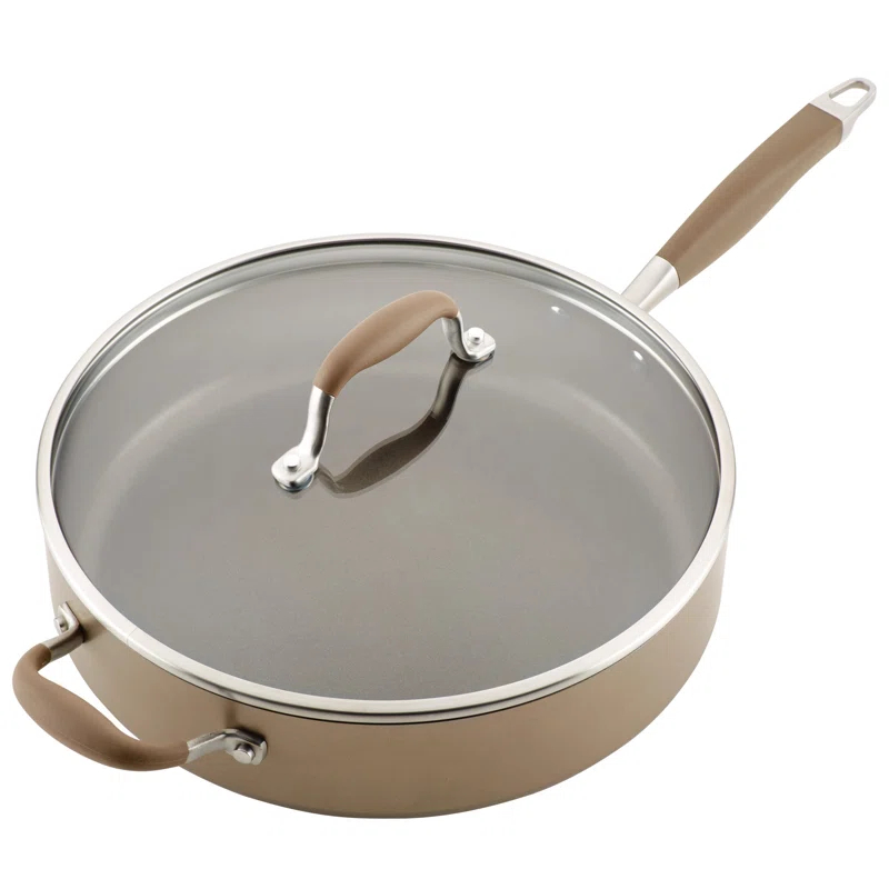 Anolon Anolon Advanced Home Hard Anodized Nonstick Sauté Pan with Helper Handle and Lid, 5 Quart