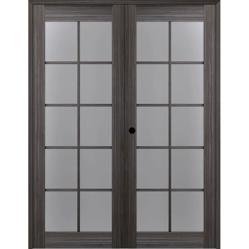 Belldinni Palladio Active 10-Lite Frosted Glass Wood Composite Double Prehung French Door