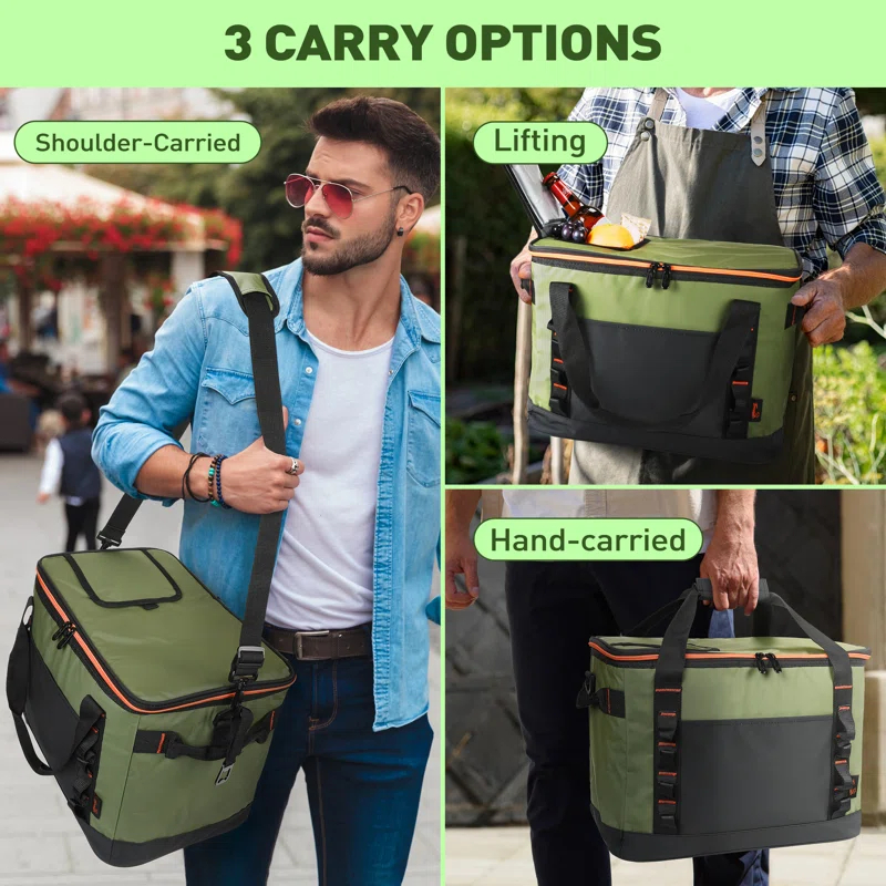 Tirrinia Tirrinia 31qt/48 Cans Soft Sided Cooler, Large capacity Soft Ice Chest, Portable Beach Cooler, Tirrinia CB