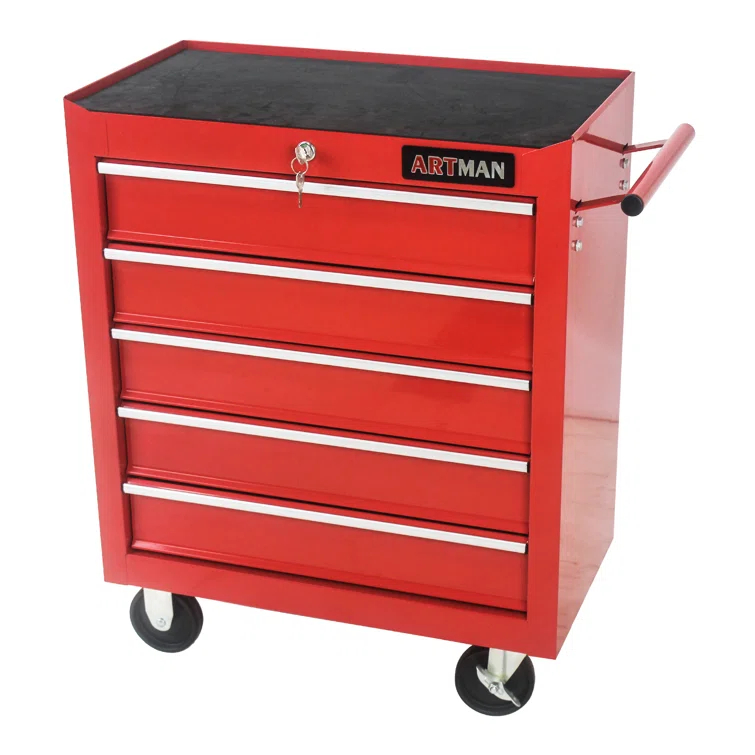 Yesurprise 12.99'' W 5 -Drawer Steel Job Site Storage with Wheels
