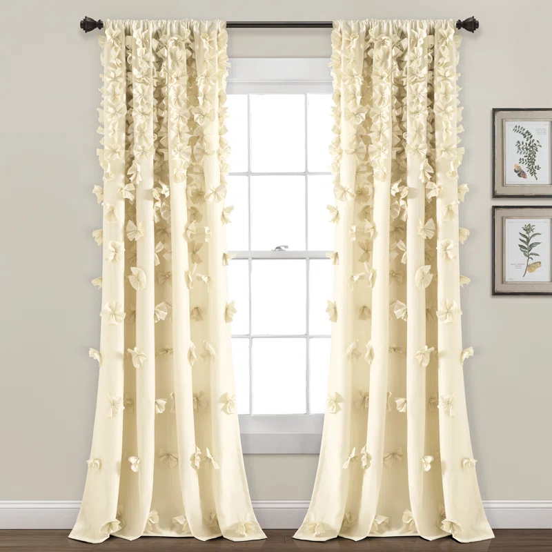 Lush Decor Riley Polyester Semi Sheer Curtain Single Panel