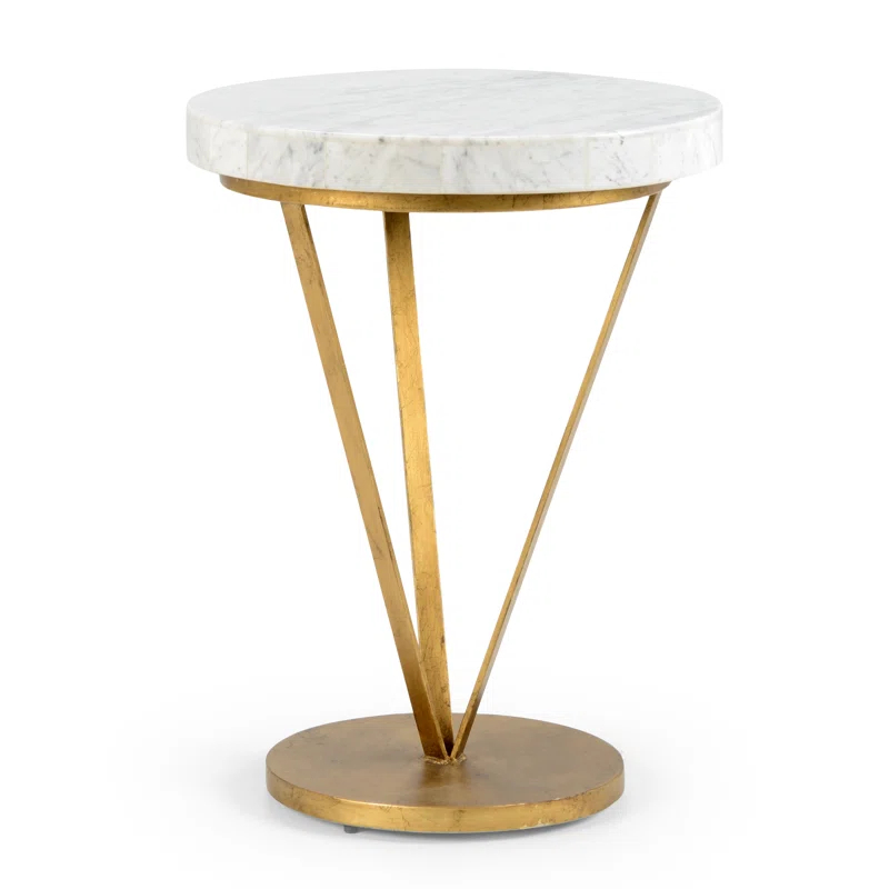 Trifold Marble Top End Table