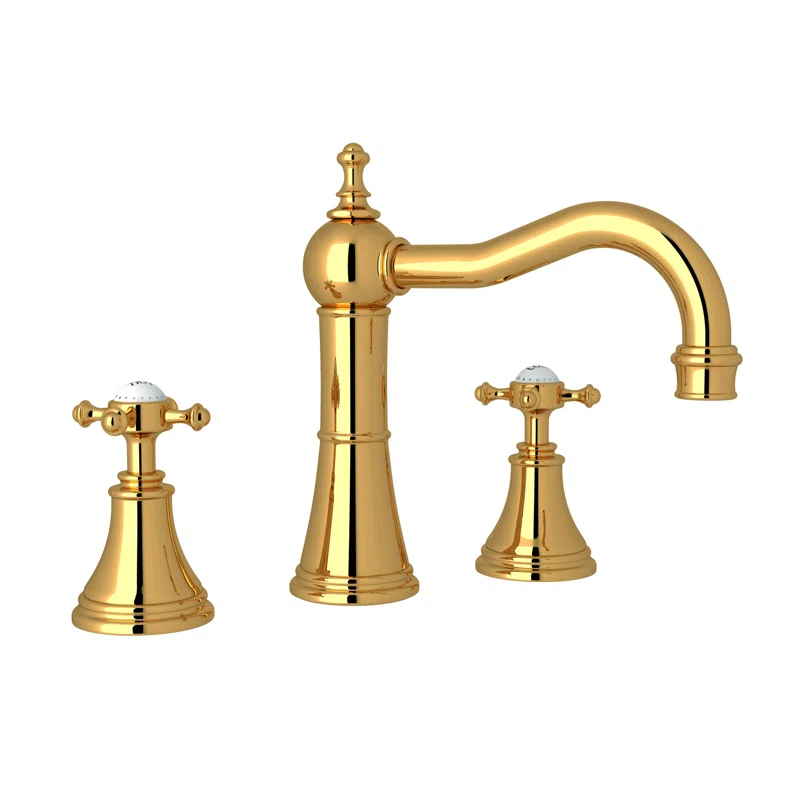 Perrin & Rowe U.3724X-ULB-2 Georgian Era Widespread Lavatory Faucet with Column Spout