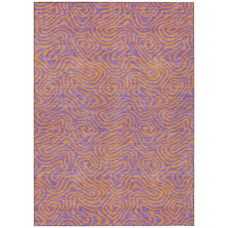 Machine Washable Indoor/Outdoor Chayden ACN1031 Purple 2'3" x 7'6" Runner Rug