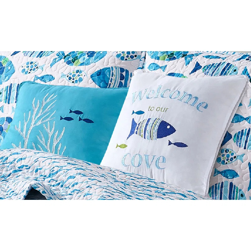 Universal Home Fashions Welcome Cove Script Throw Pillow