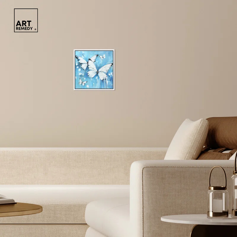 Art Remedy Art Remedy Textured Blue Butterflies Framed Butterfly 56175