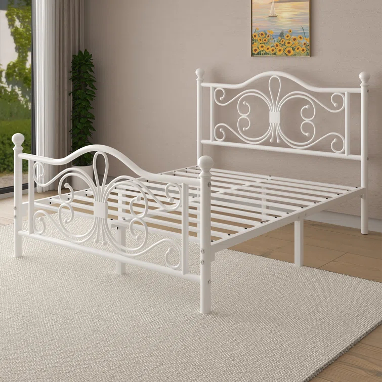 Lark Manor™ Eylin Metal Platform Bed with Butterfly Design Headboard and Footboard, Underbed Storage & Reviews | Wayfair