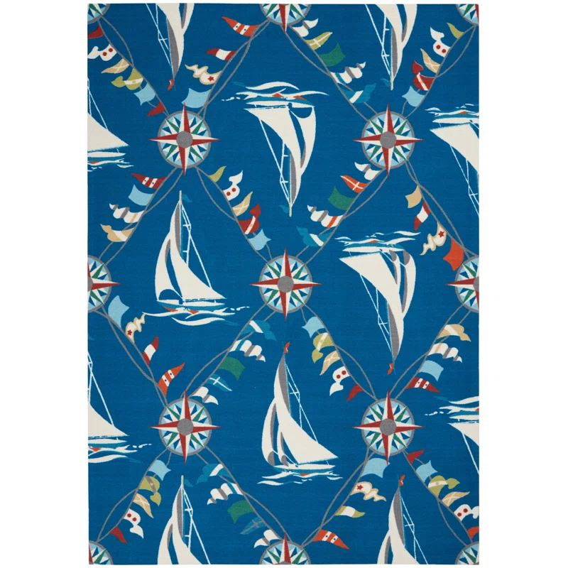 Waverly Navy Outdoor Area Rug
