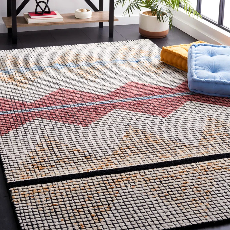 Foundry Select Brehea Hand Tufted Geometric Indoor/Outdoor Rug