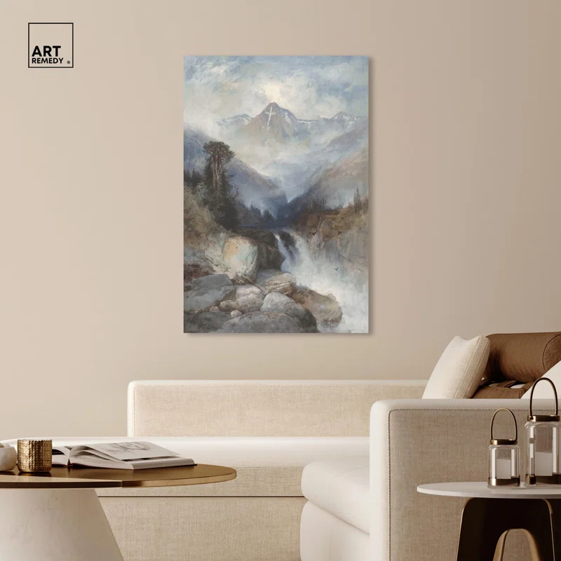 Art Remedy Mountain of Holy Cross Canvas Vintage Landscape Art by Art Remedy